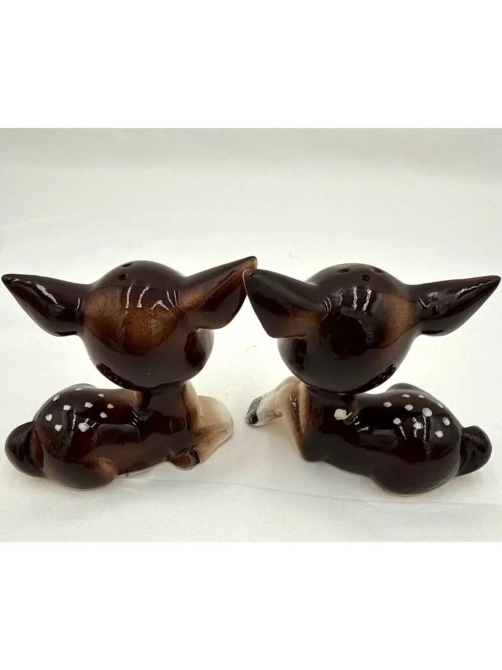 Vintage Ceramic Deer Salt & Pepper Shakers Brown Japan Retro Kitchen Decor